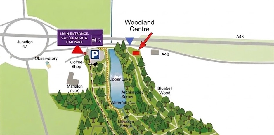 Penllergare Valley Woods Woodland Centre Direction Map
