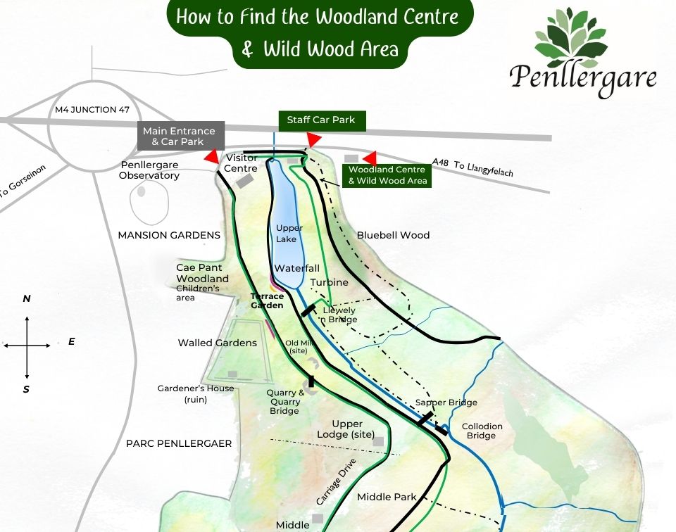 Penllergare Valley Woods Woodland Centre Map